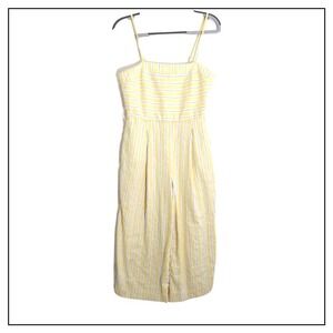 Banana Republic Jumpsuit 2 Linen Wide Leg Nautical Coastal Striped Adjustable